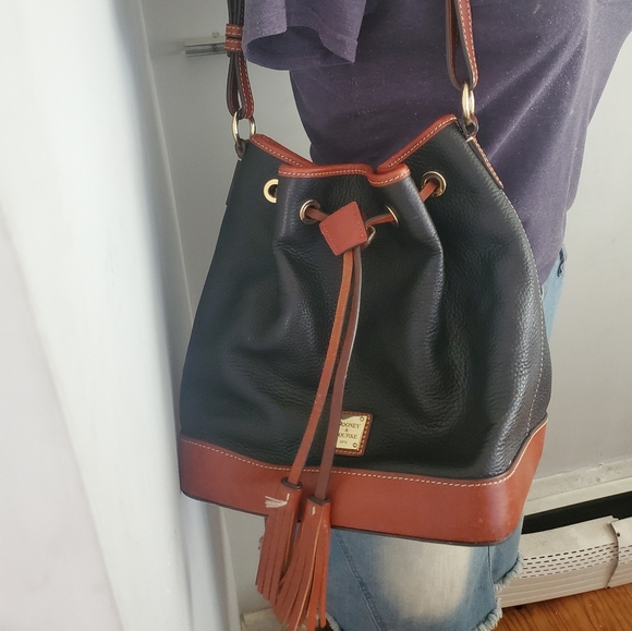 Dooney & Bourke Drawstring Leather Bucket Bag - Picture 2 of 8